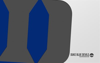 Duke Blue Devils logo, 4k, blue background, carbon art, NCAA, Duke Blue Devils emblem, American football team, USA, Duke Blue Devils, American football