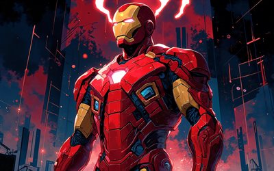 Iron Man, 4k, dark abstract background, creative, Marvel Comics, Abstract Iron Man, superheroes, artwork, Iron Man art, fan art, Iron Man 4K