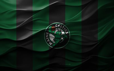 4k, Maine Celtics logo, green black 3D background, Maine Celtics emblem, NBA G League, American basketball team, Maine Celtics flag, 3D texture, Maine Celtics, basketball, USA