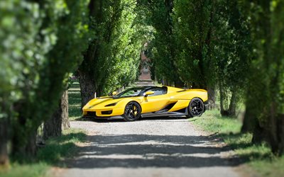 Giamaro Krafla, 4k, green trees, 2026 cars, supercars, Yellow Giamaro Krafla, hypercars, 2026 Giamaro Krafla, italian cars, Giamaro Automobili