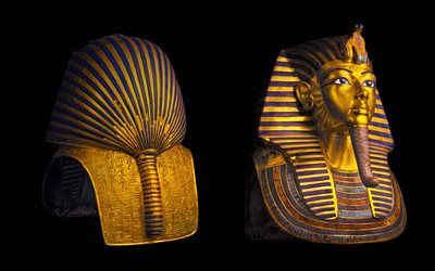 Tutankhamon, Maschera di Tutankhamon, il faraone d'Egitto, Museo del Cairo, Egitto