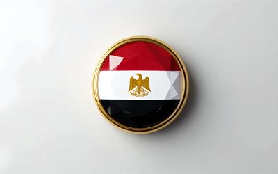 Flag of Egypt, 4k, Egyptian flag inside a gemstone, white background, Egypt flag, gemstone, white crystal background, Egypt, Egyptian flag