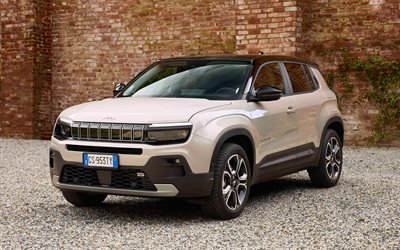 2026, jeep avenger, 4k, edestä katsottuna, ulkopuoli, valkoinen maasto, valkoinen jeep avenger, uusi jeep avenger 2026, amerikkalaiset autot, jeeppi