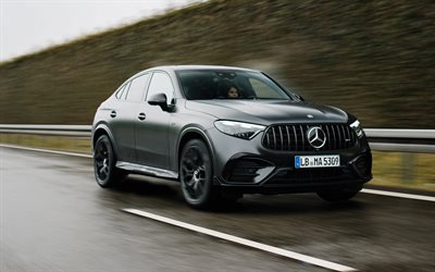 मर्सिडीज एएमजी जीएलसी 53 कूप, 4k, सड़क, 2026 कारें, सी254, बारिश, 2026 मर्सिडीज एएमजी जीएलसी 53 कूप, जर्मन कारें, मर्सिडीज