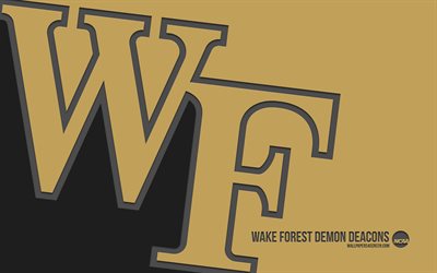 wake forest demon deacons logo, 4k, goldener hintergrund, carbon kunst, ncaa, wake forest demon deacons emblem, american football team, usa, wake forest demon deacons, american football