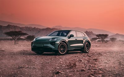 Porsche Cayenne Turbo Electric, 4k, desert, 2026 cars, sunset, electric cars, Porsche Cayenne, crossovers, 2026 Porsche Cayenne, german cars, Porsche