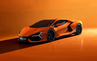Lamborghini Revuelto, 4k, supercars, 2023 cars, hypercars, 2023 Lamborghini Revuelto, Orange Lamborghini Revuelto, italian cars, Lamborghini