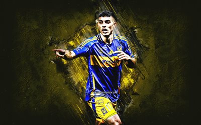 juan brunetta, tigres uanl, arjantinli futbolcu, sarı taş arka plan, tigres, grunge art, tigres de meksika, meksika, futbol, juan brunetta tigres uanl