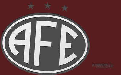 logo ferroviaria, 4k, background bordeaux, art di carbonio, emblema di ferroviaria, club di calcio brasiliano, serie brasiliana b, brasile, ferroviaria fc, calcio, ferroviaria