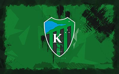 kocaelispor grunge  logo, 4k, 1 lig, grüner grunge  hintergrund, fußball, kocaelispor emblem, kocaelispor  logo, kocaelispor, turkischer fußballverein, kocaelispor fc