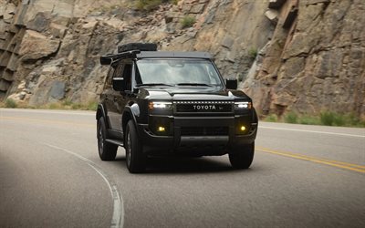 2026, toyota land cruiser prado, 4k, vue de face, extérieur, land cruiser prado noir, nouveau land cruiser prado 2026, toyota lc prado, voitures japonaises, toyota