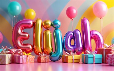 4k, elías, letras de globos de colores, nombre de elías, creativo, cumpleaños de elías, nombres masculinos americanos populares, fondo colorido, feliz cumpleaños elías, foto con el nombre de elías, elías feliz cumpleaños