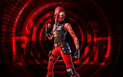 punk manic fortnite, 4k, röd spiral bakgrund, fortnite, kreativ, punk manisk hud, fortnite punk manic skin, punk manisk, fortnite karaktärer