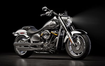 हार्ले डेविडसन फैट बॉय ग्रे घोस्ट, 4k, studio, 2026 बाइक, सुपरबाइक, 2026 हार्ले डेविडसन फैट बॉय ग्रे घोस्ट, flstfi, अमेरिकी मोटरसाइकिलें, हार्ले डेविडसन