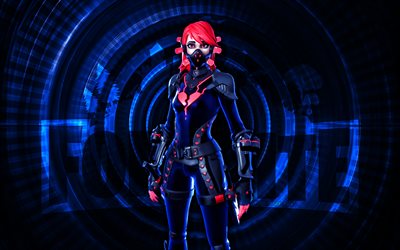 red slurpentine fortnite, 4k, blå spiral bakgrund, fortnite, kreativ, röd slurpentine hud, fortnite red slurpentine skin, röd slurpentin, fortnite karaktärer