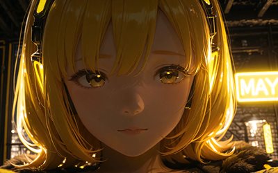 4k, मायु, रात, 3डी कला, वोकलॉइड, vocaloid3, वोकलॉइड वर्ण, मंगा, मयू वोकलॉइड