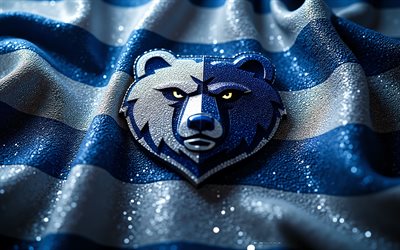 memphis grizzlies edelsteinlogo, 4k, hintergrund mit blauen edelsteinen, nba, edelsteine ​​kunst, usa, memphis grizzlies, basketball, memphis grizzlies logo, memphis grizzlies emblem
