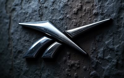 रीबॉक क्रोम लोगो, 4k, भूरे पत्थर की पृष्ठभूमि, रीबॉक मेटल लोगो, रीबॉक 3डी लोगो, ग्रंज कला, रीबॉक साइन, रीबॉक प्रतीक, रीबॉक लोगो, रिबॉक