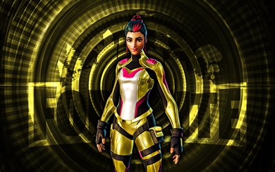 tekillik drift fortnite, 4k, sarı sarmal arka plan, fortnite, yaratıcı, tekillik drift görünümü, fortnite tekillik drift görünümü, tekillik kayması, fortnite karakterleri