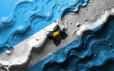 bandiera di madison, 4k, struttura dell'onda di pietra, bandiere delle città americane, bandiera di madison 3d, usa, bandiera della città di madison, madison, wisconsin