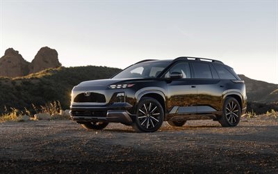 2027, سوبارو المهرب, 4k, منظر أمامي, ابتعد, الخارج, سيارات الدفع الرباعي الكهربائية, السيارات الكهربائية, بورجوندي سوبارو المهرب, الولايات المتحدة الأمريكية, سوبارو جيتاواي 2027 الجديدة, السيارات اليابانية, سوبارو