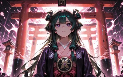 4k, माओमाओ, गुलाबी चमक, तोरी द्वार, द एपोथेकरी डायरीज़, किमोनो, मंगा, नायक, एपोथेकरी डायरीज़ के पात्र, तोरी, कलाकृति, माओमाओ द एपोथेकरी डायरीज़