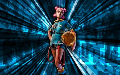 4k, azul siona, fondo de rayos azules, piel azul siona, azul siona fortnite, arte abstracto, piel de siona azul fortnite, personajes de fortnite, fortnita, arte creativo