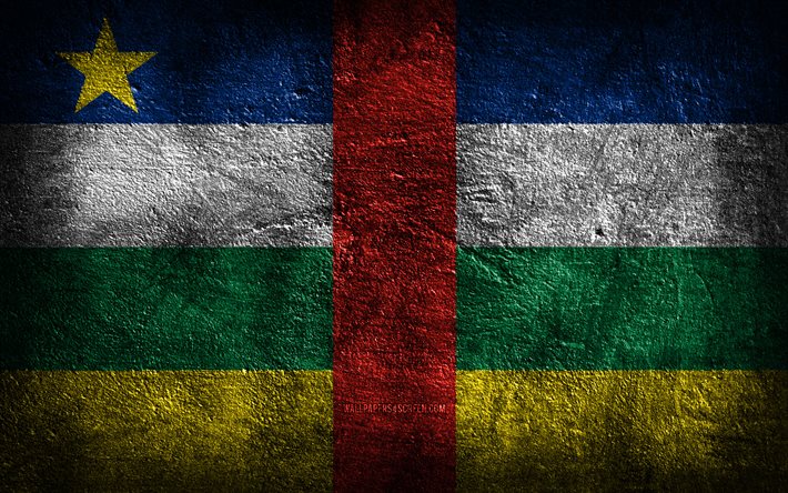 4k, bandera de la república centroafricana, textura de piedra, fondo de piedra, día de la república centroafricana, arte grunge, república centroafricana, países africanos
