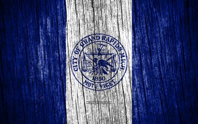 4K, Flag of Grand Rapids, american cities, Day of Grand Rapids, USA, wooden texture flags, Grand Rapids flag, Grand Rapids, State of Michigan, cities of Michigan, US cities, Grand Rapids Michigan