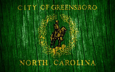 4k, greensboro bayrağı, amerikan şehirleri, greensboro günü, abd, ahşap doku bayrakları, greensboro, kuzey karolina eyaleti, kuzey karolina şehirleri, abd şehirleri, greensboro kuzey karolina