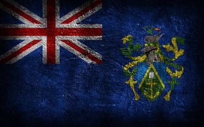 4k, pitcairn islands flagga, stenstruktur, stenbakgrund, day of pitcairn islands, grungekonst, pitcairn islands nationella symboler, pitcairn islands, oceanien länder