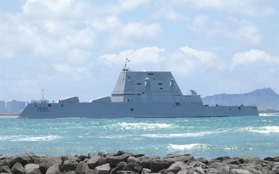 USS Michael Monsoor, DDG-1001, American guided missile destroyer, US Navy, Zumwalt class, American warships, USA