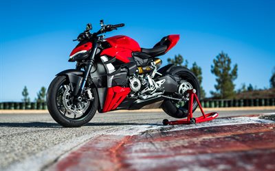 Ducati Streetfighter V2, 4k, raceway, 2022 bikes, red motorcycle, 2022 Ducati Streetfighter V2, italian motorcycles, Ducati