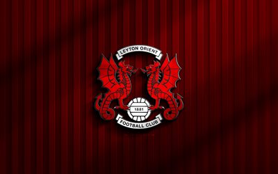 4k, logo 3d leyton orient, ligue un, fond 3d rouge, football, emblème de leyton orient, logo leyton orient, leyton orient, club de football anglais, leyton orient fc
