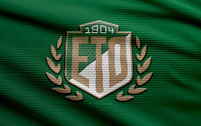 logotipo de tela gyor fc, 4k, fondo de tela verde, nb yo, bokeh, fútbol, logotipo de gyor fc, fútbol americano, gyor fc emblema, gyor fc, club de fútbol húngaro, eto fc gyor