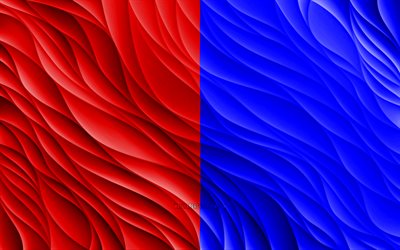 4k, Cagnes-sur-Mer flag, wavy 3D flags, French cities, flag of Cagnes-sur-Mer, Day of Cagnes-sur-Mer, 3D waves, Europe, Cities of France, Cagnes-sur-Mer