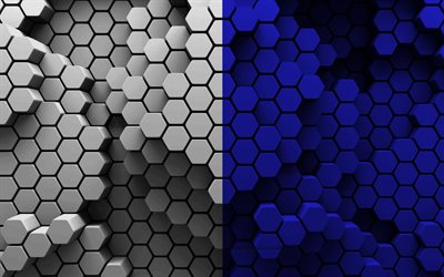 4k, Flag of County Waterford, Counties of Ireland, 3d hexagon background, Day of County Waterford, 3d hexagon texture, Waterford flag, Irish national symbols, County Waterford, 3d Waterford flag, Waterford, Ireland