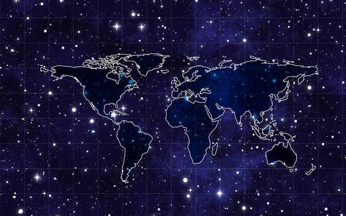 4k, ブルーワールドマップ, アートワーク, デジタルワールドマップ, クリエイティブ, 世界地図の概念, ワールドマップ, 抽象的な世界地図