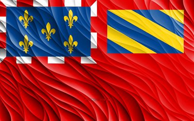 4k, Dijon flag, wavy 3D flags, French cities, flag of Dijon, Day of Dijon, 3D waves, Europe, Cities of France, Dijon