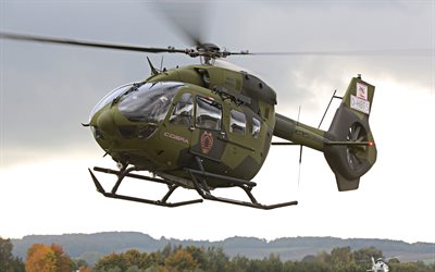 airbus helicopters h145, 4k, aviazione da combattimento, elicotteri militari, elicottero volante, h145 cobra, elicotteri airbus, eurocopter ec145, airbus
