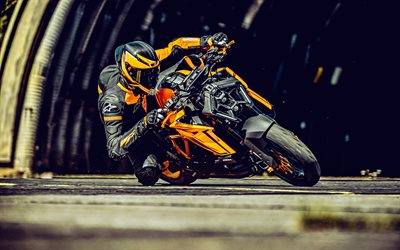 ktm 1390 super duke r, 4k, hdr, 2024 vélos, superbikes, cabans sportifs, ktm