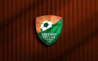 4k, sreenidi deccan fc 3d logotipo, i league, fondo de naranja 3d, fútbol, sreenidi deccan fc emblema, sreenidi deccan fc logo, sreenidi deccan fc, fútbol americano, club de fútbol indio, sreenidi deccan