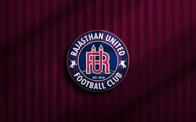 4k, rajasthan united 3d logo, i league, fondo 3d púrpura, fútbol, emblema de rajasthan united, logotipo de rajasthan united, rajasthan united, fútbol americano, club de fútbol indio, rajasthan united fc
