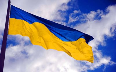 la bandera de ucrania, el azul y amarillo de la bandera, ucrania