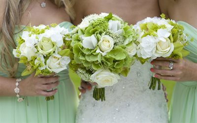 हरे रंग के बीच, शादी का गुलदस्ता, शादी, हरे रंग के गुलदस्ते, शादी के