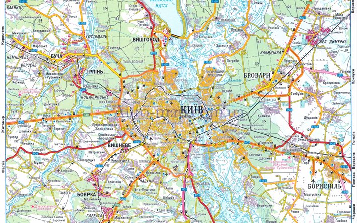 kiev, en el mapa de kiev