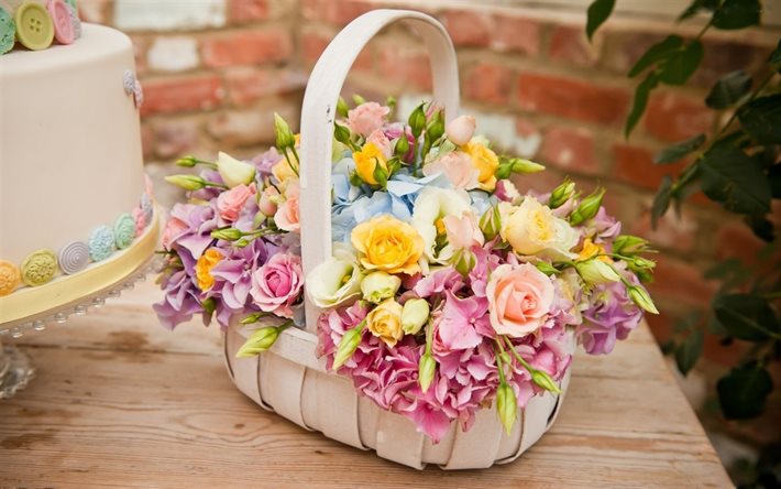 originelles geschenk, blumenkorb, flower basket