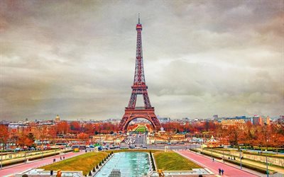 الخريف, فرنسا, باريس, eyfeleva برج, برج إيفل