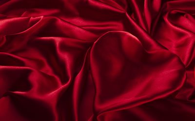 الساتان, صورة ظلية القلب, الحرير, الحرير القلب, قلب أحمر, czerwone سيرس, تشوك