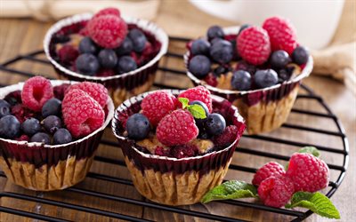 cupcake, photo, berries